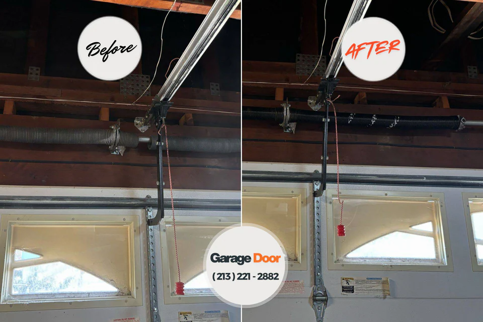 Before and after: garage door repair Vicksburg, MI